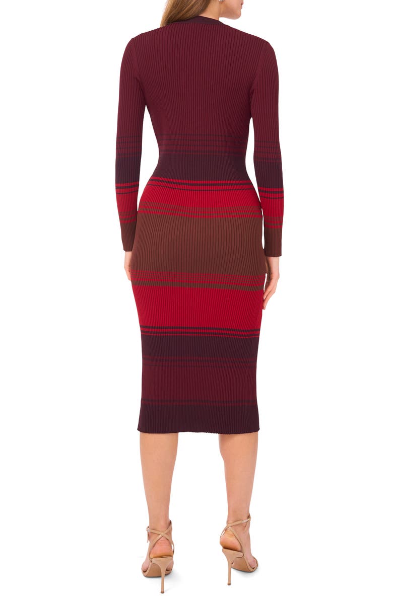 1.STATE Stripe Long Sleeve Button Front Sweater Dress, Alternate, color, Winetasting