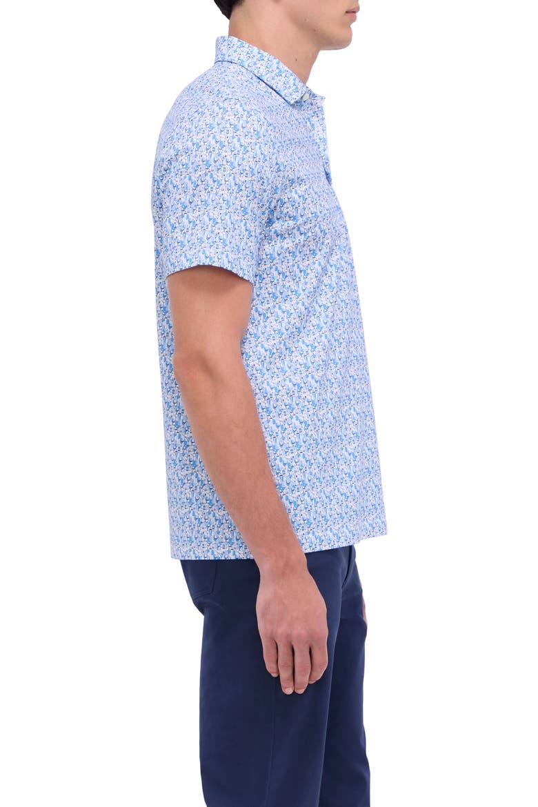 Victor OoohCotton® Barware Print Polo, Alternate, color, SAPPHIRE