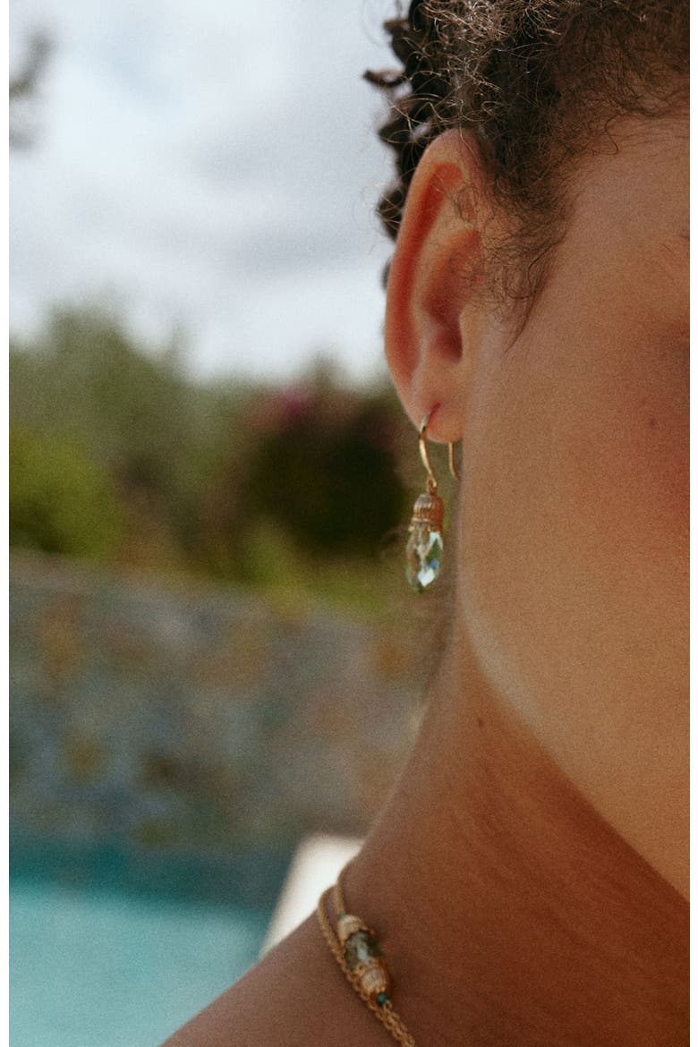 Nut Fairy Charm Earrings, Alternate, color, Green & Gold