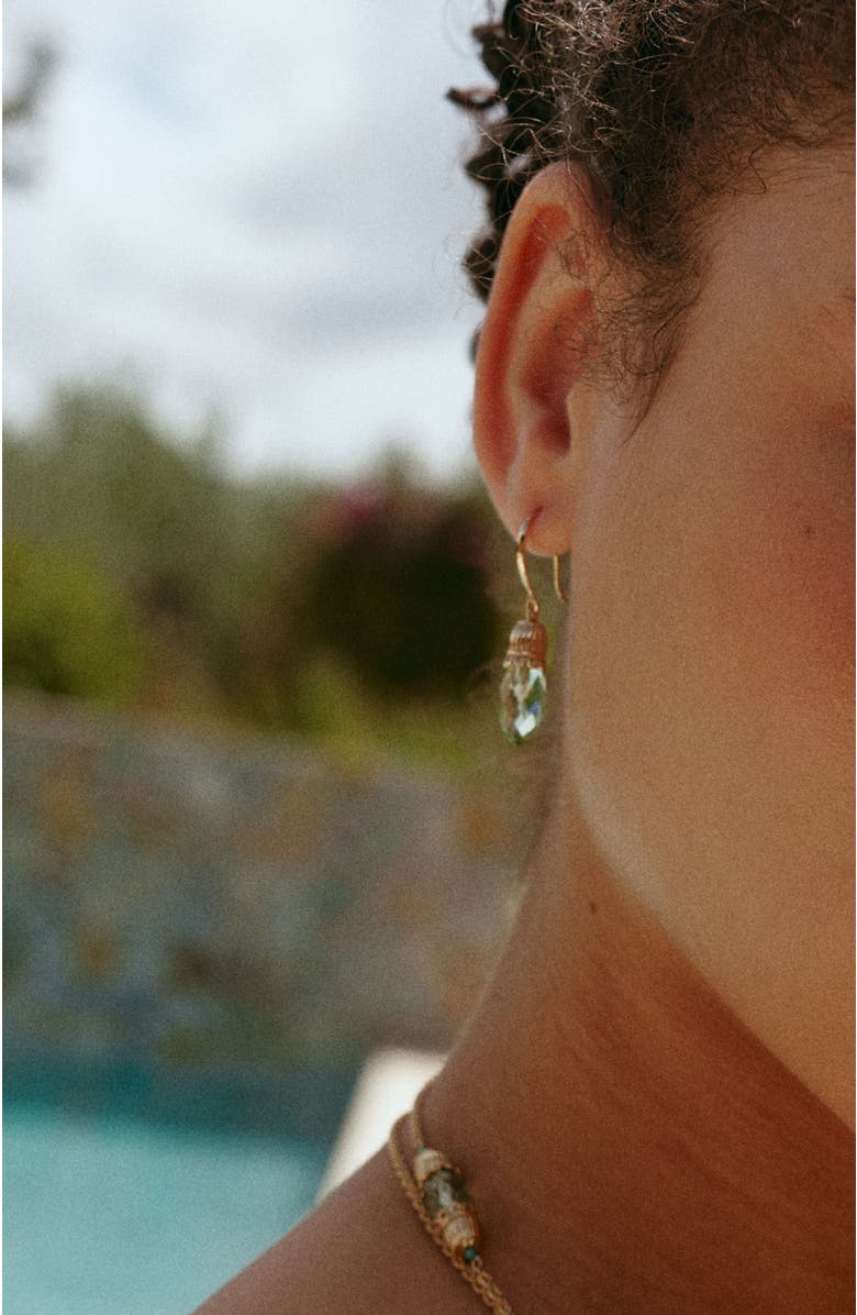 RC RETRO CHIC Nut Fairy Charm Earrings, Alternate, color, Green & Gold