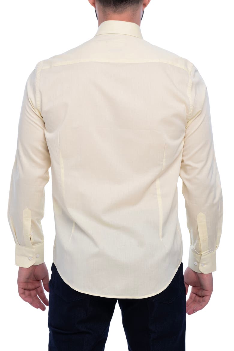 Crystal Slim Fit Cotton Dress Shirt, Alternate, color, YELLOW