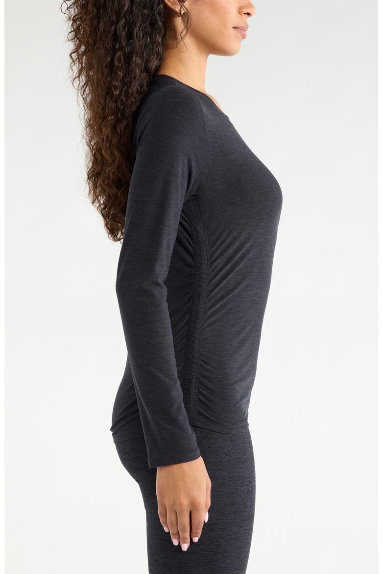 Restore Soft Ruched T-Shirt, Alternate, color, BLACK MELANGE