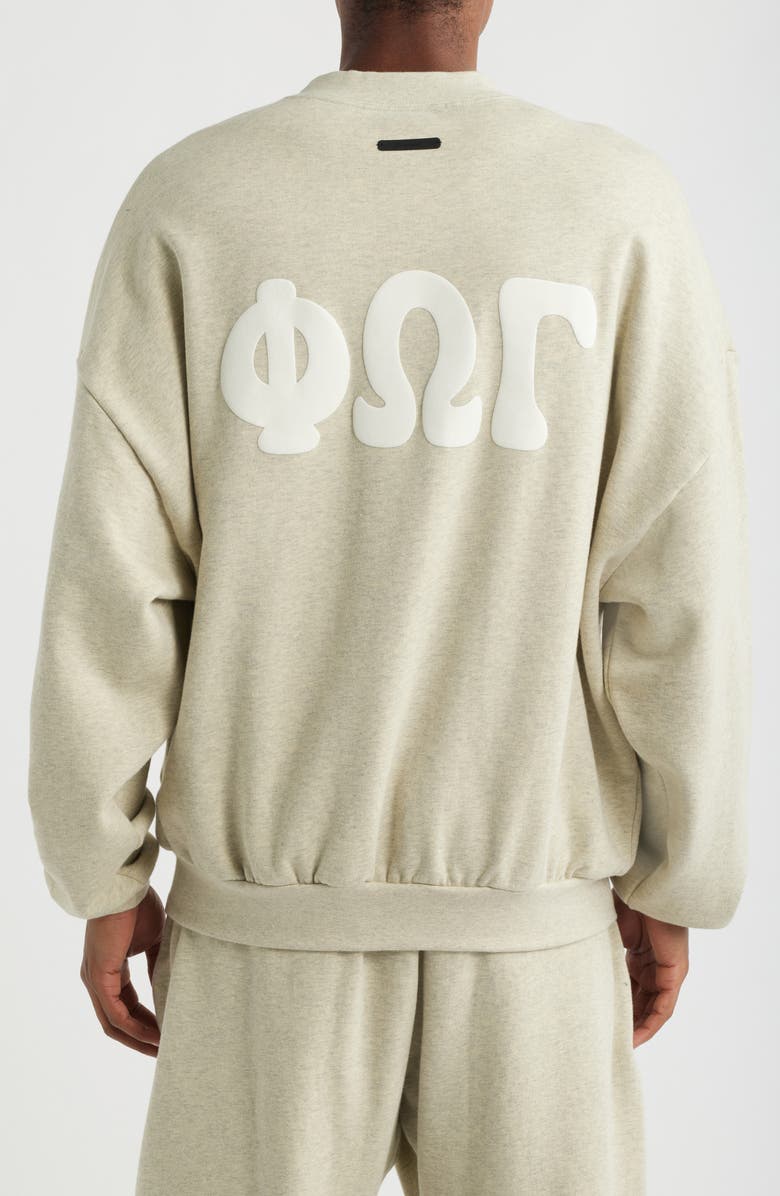 Fear of God Essentials '90s Cotton Crewneck Sweatshirt, Alternate, color, Washed Vanilla Heather