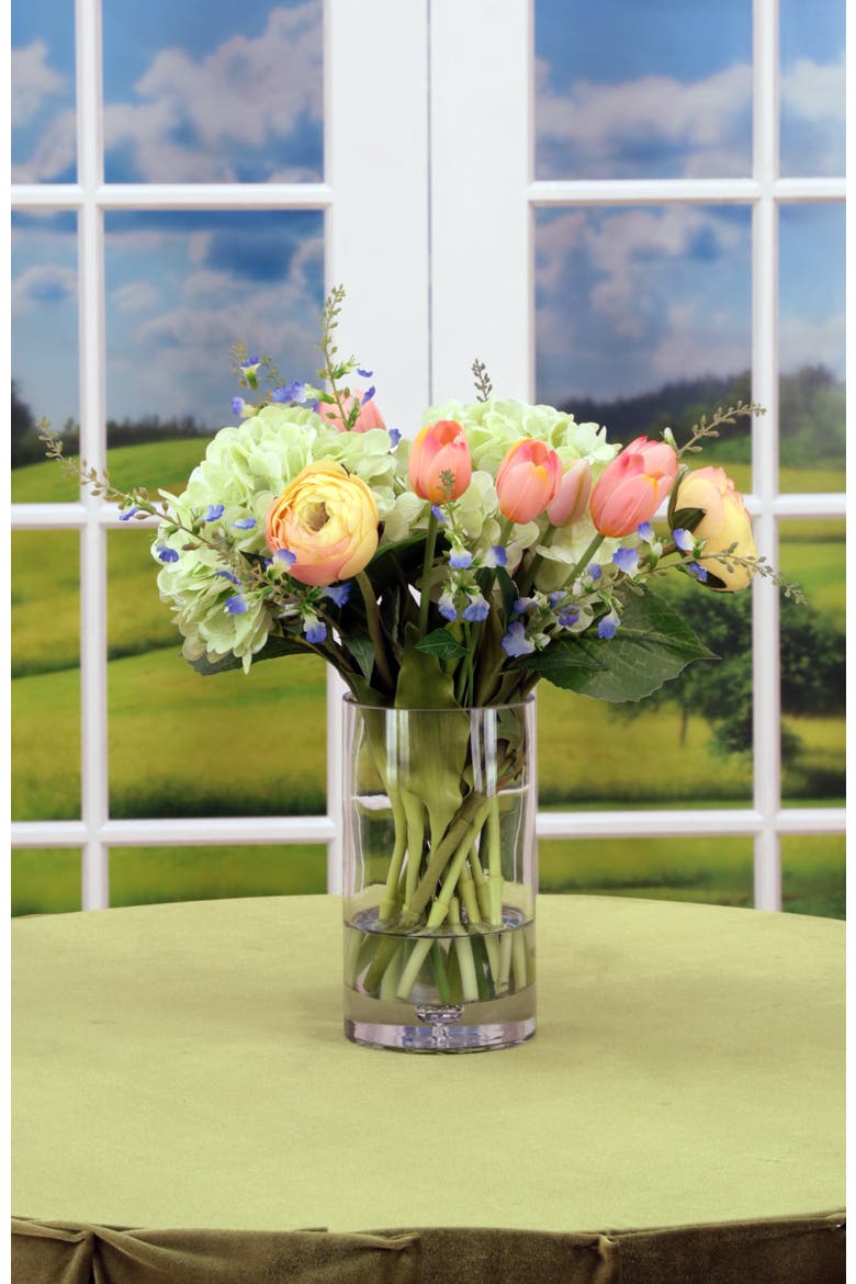 Tulip Hydrangea Bouquet, Alternate, color, Peach