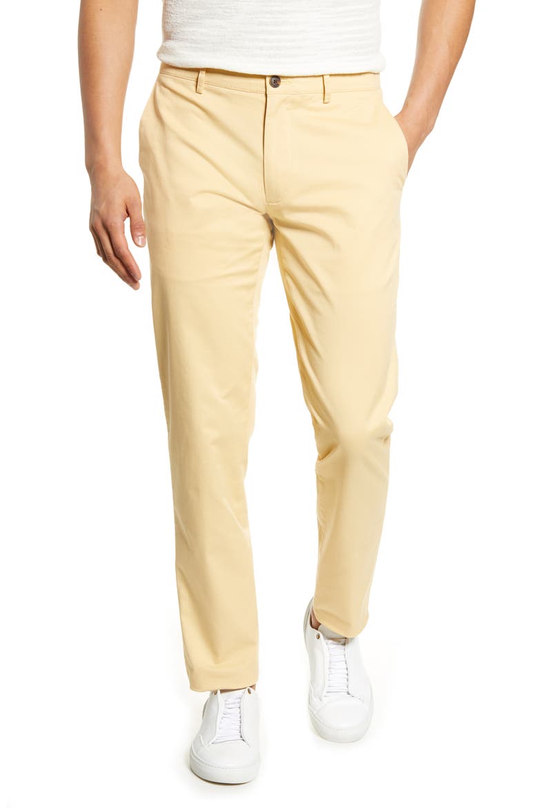 Connor Slim Fit Stretch Cotton Chino Pants, Main, color, WASHED YELLOW