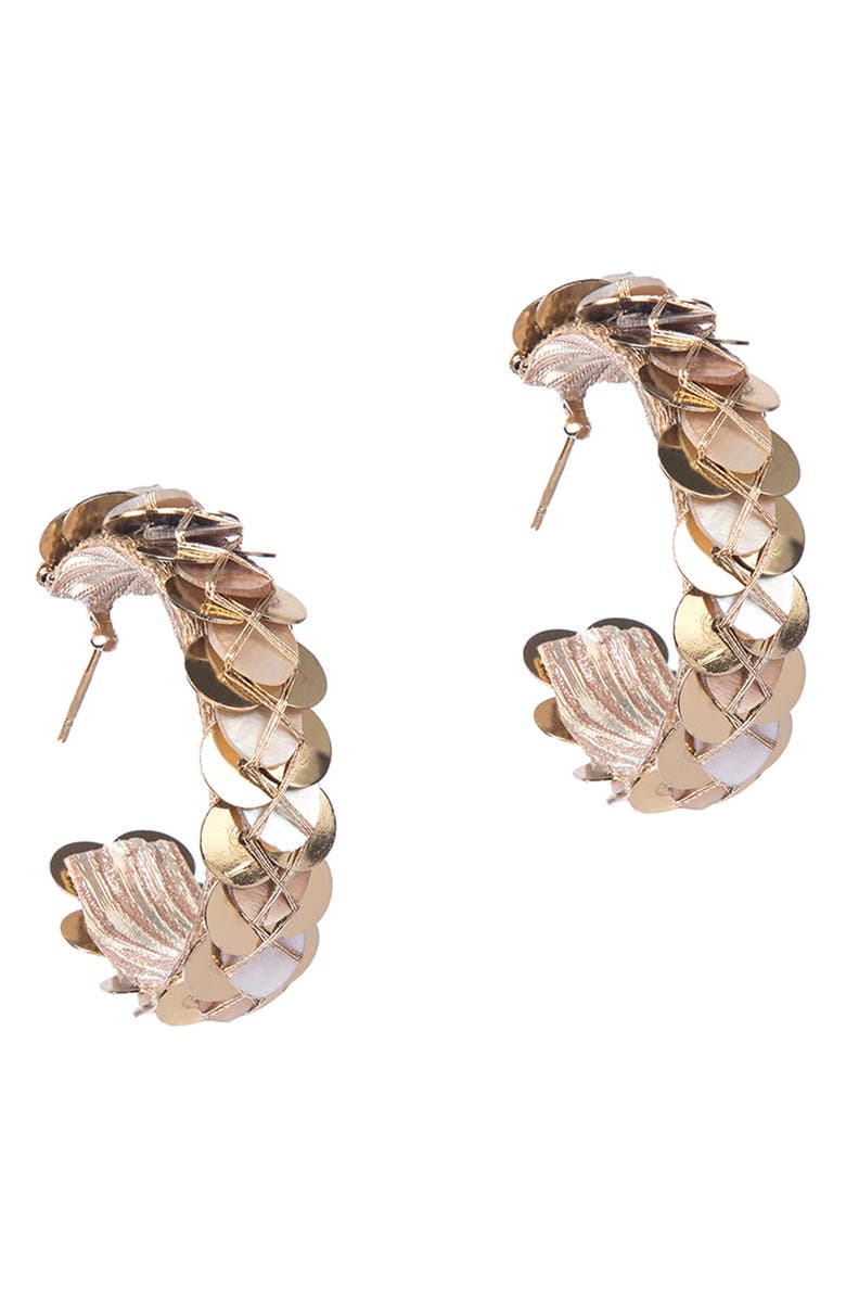 Deepa Gurnani Acacia Hoop Earrings, Main, color, Gold
