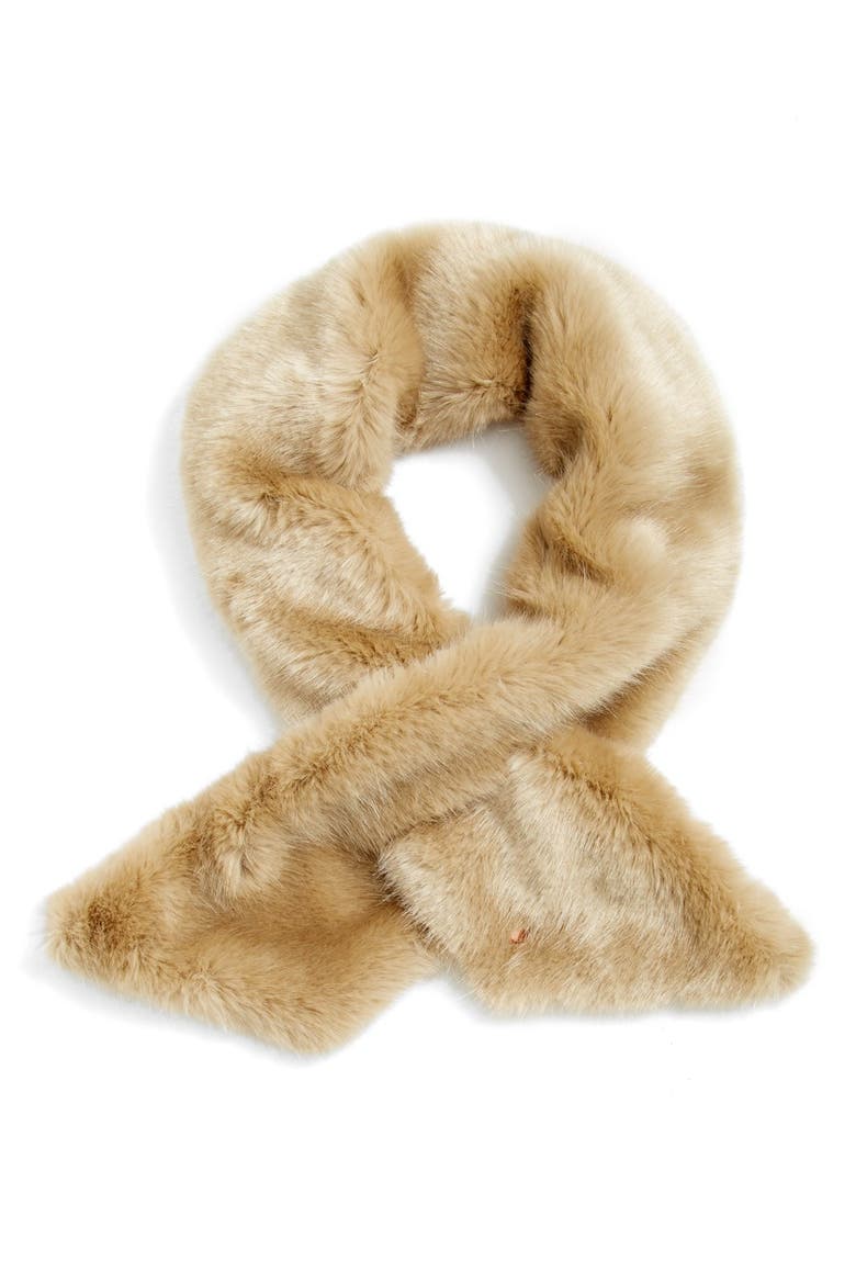 Faux Fur Stole, Main, color, BEIGE