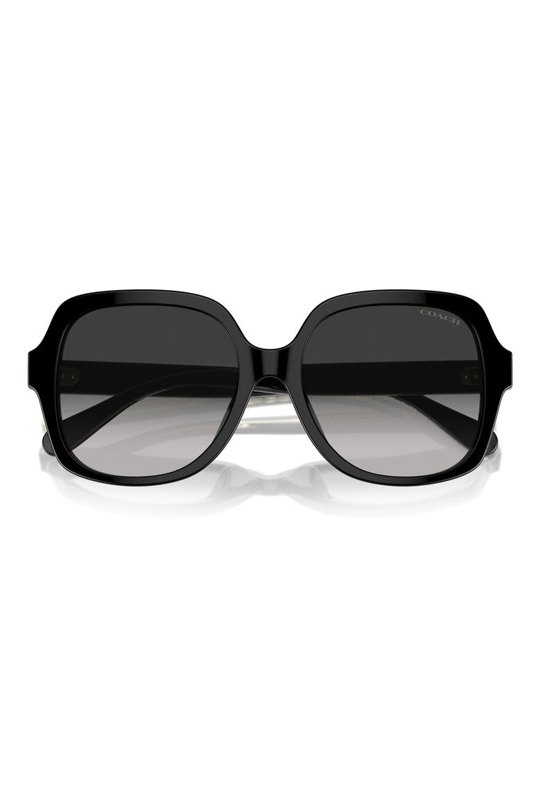 56mm Gradient Square Sunglasses, Alternate, color, BLACK