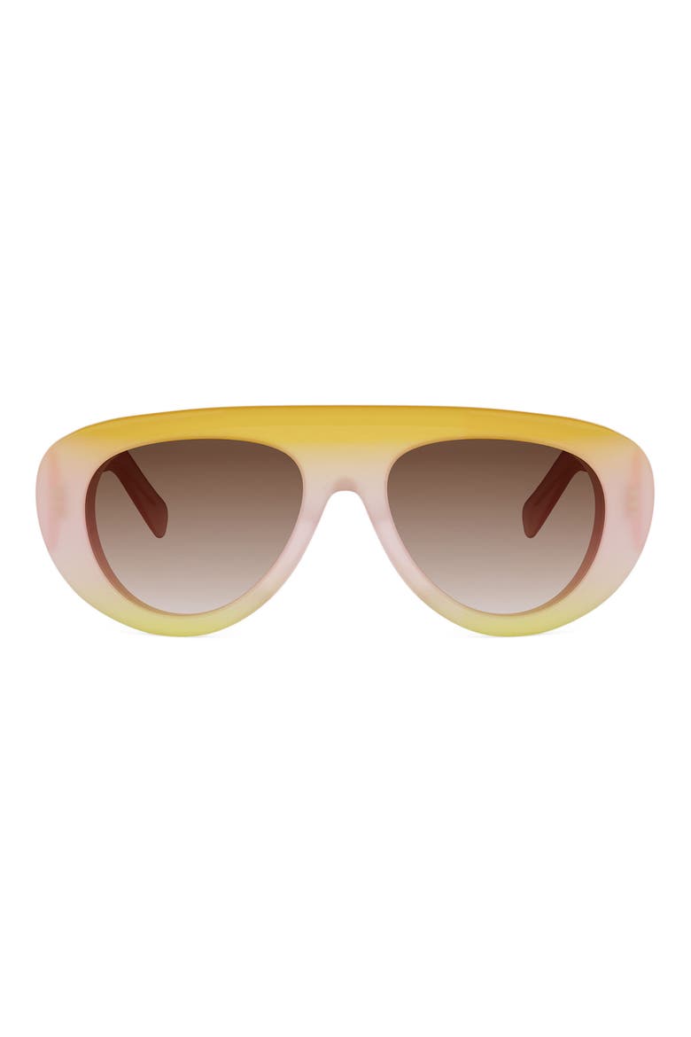 Triomphe Stamp 57mm Pilot Sunglasses, Main, color, PINK / OTHER / GRADIENT BROWN
