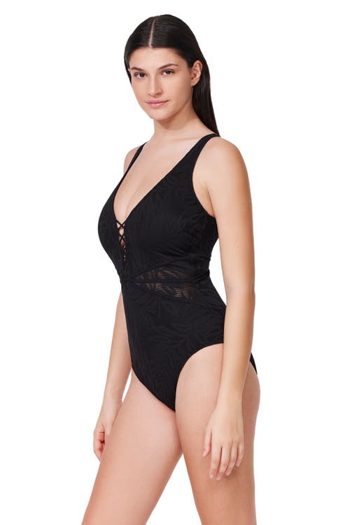 Profile By Gottex D Cup V Neck X Detail One Piece Swimsuit In Black