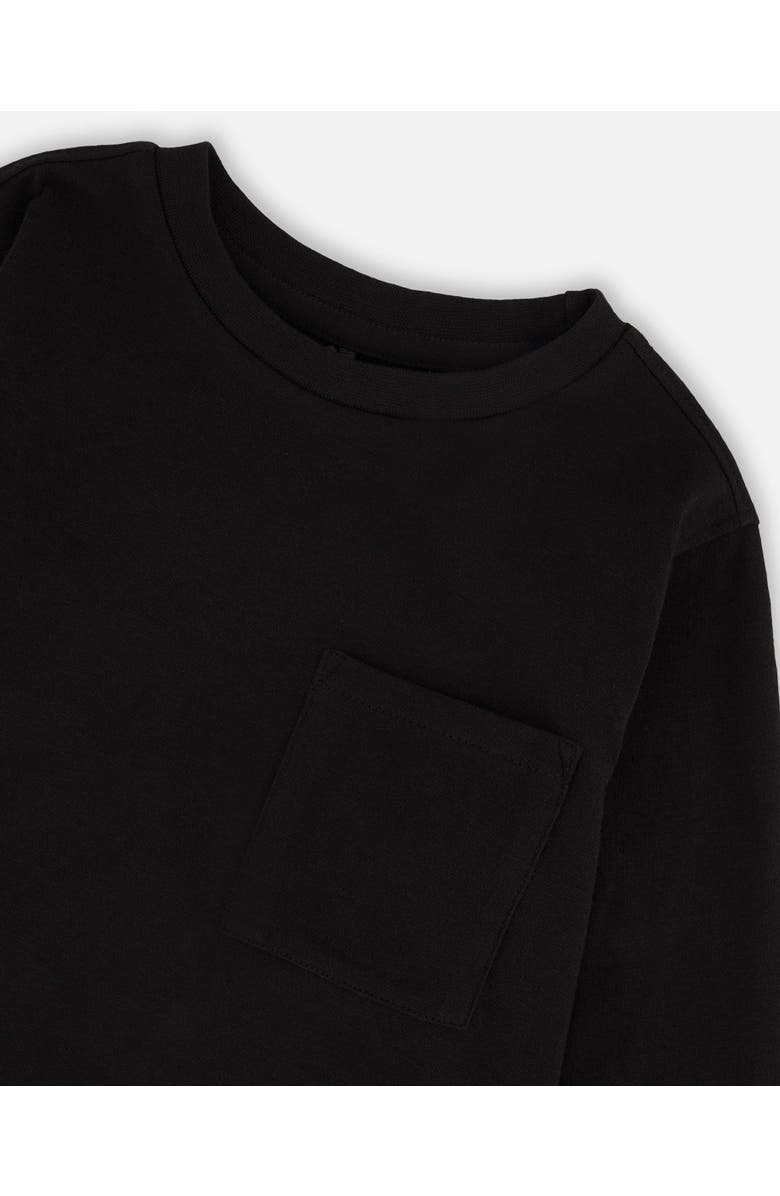 Deux par Deux Organic Cotton Jersey Pocket T-Shirt, Alternate, color, Black