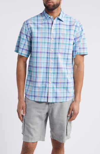 Tommy Bahama Sky Ripple Check Short Sleeve Button-Up Shirt