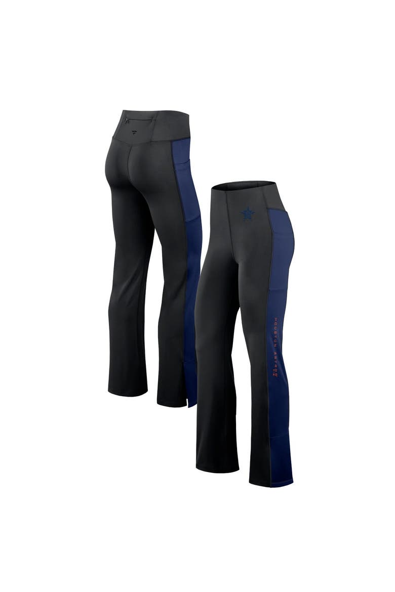 Women's Fanatics Signature Black Houston Astros Studio Fitted Flared Leggings, Main, color, Black