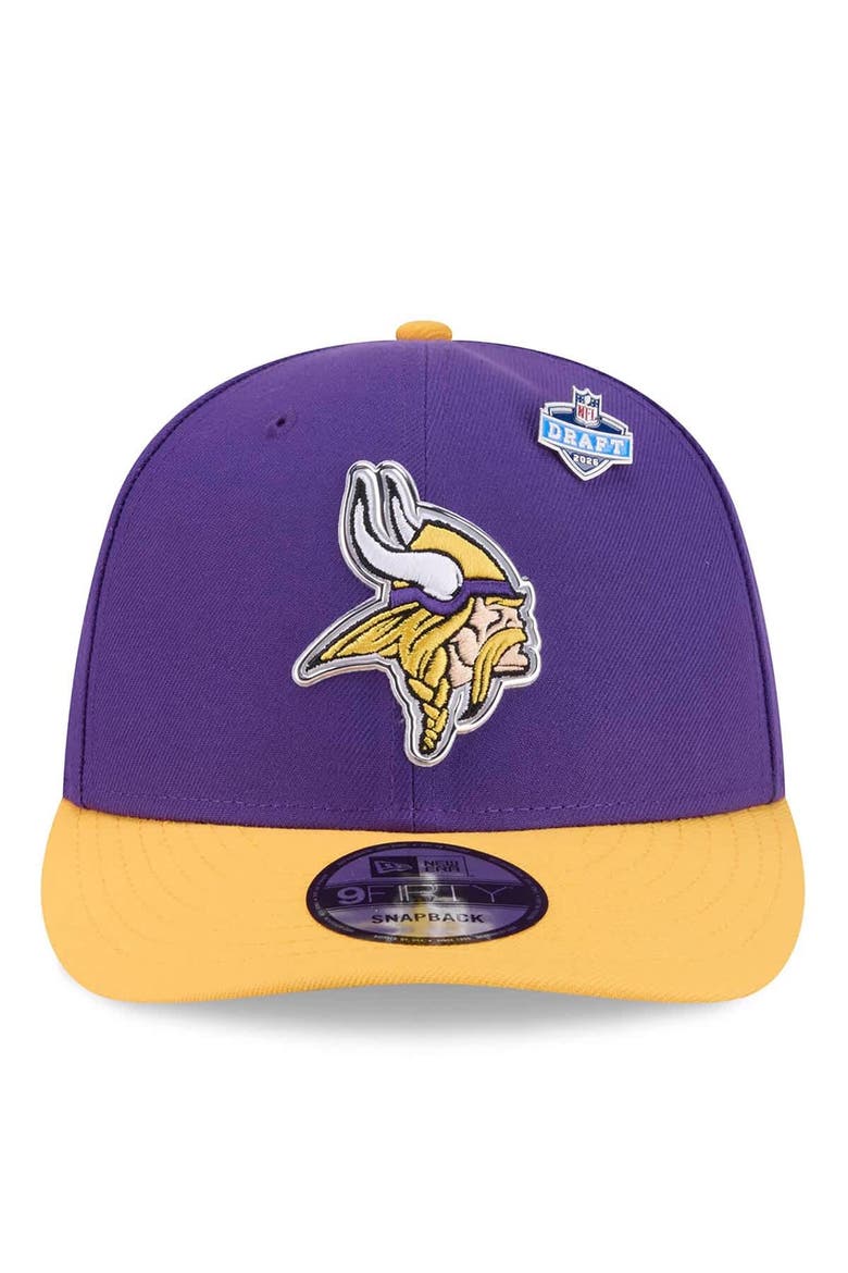 Men's New Era  Purple/Gold Minnesota Vikings 2026 NFL Draft On Stage Pre-Curved 9FIFTY Snapback Hat, Alternate, color, Purple