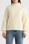 FRNCH Nadine Mock Neck Bouclé Sweater
