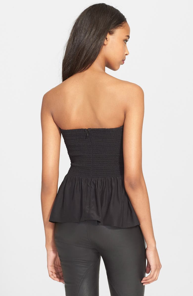 Parker 'Penelope' Silk Peplum Bustier Top, Alternate, color,