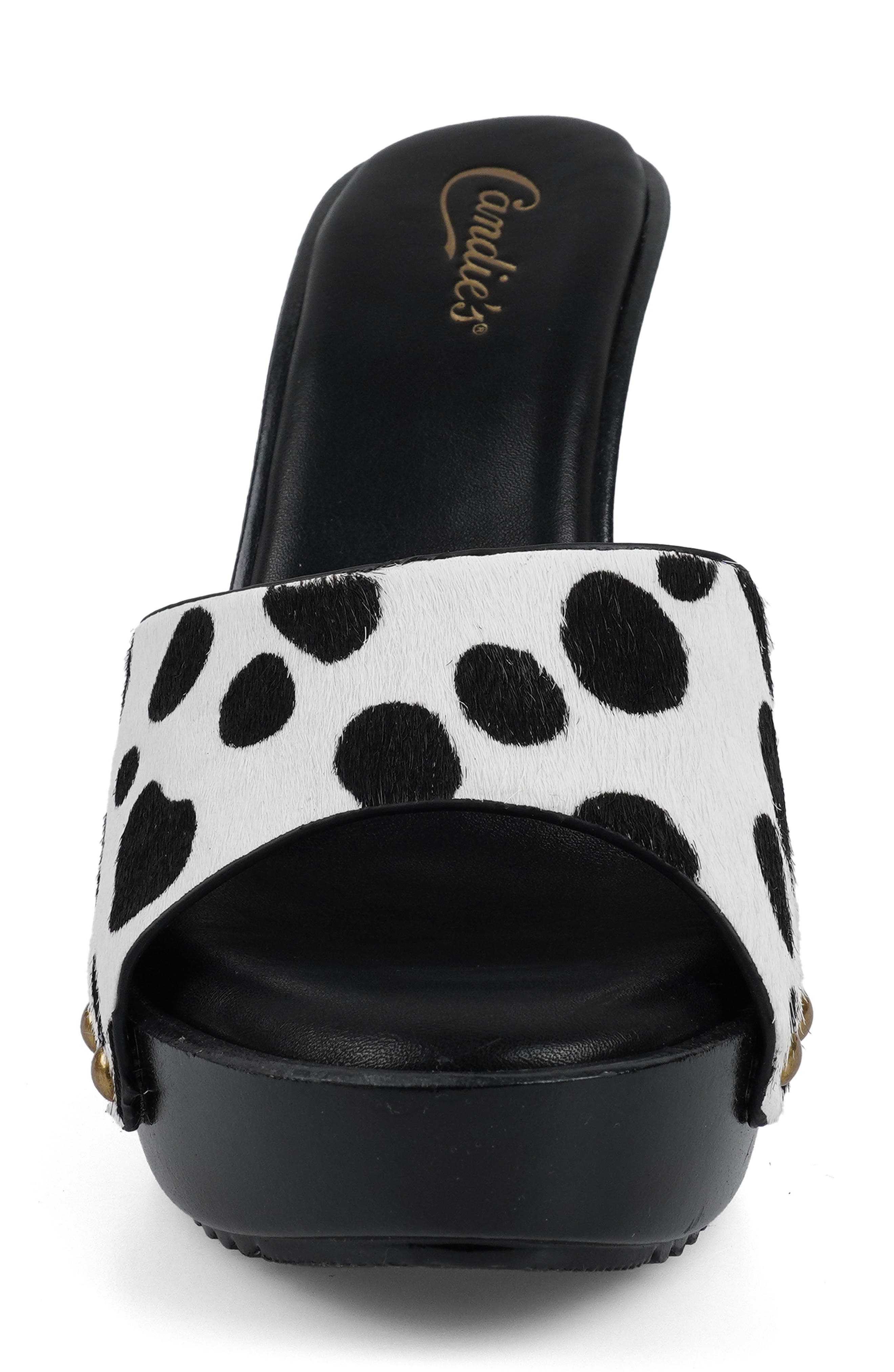 Candie's Love Genuine Calf Hair Platform Sandal, Alternate, color, Dalmation