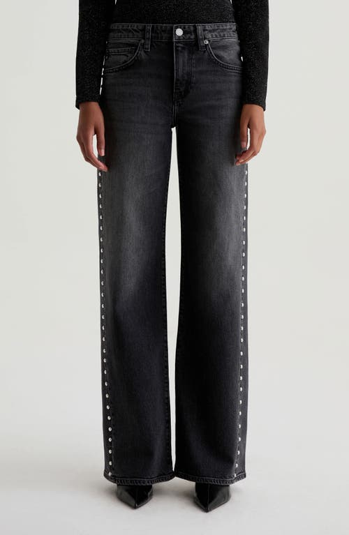 Ag Adria Stud Wide Leg Jeans In Black