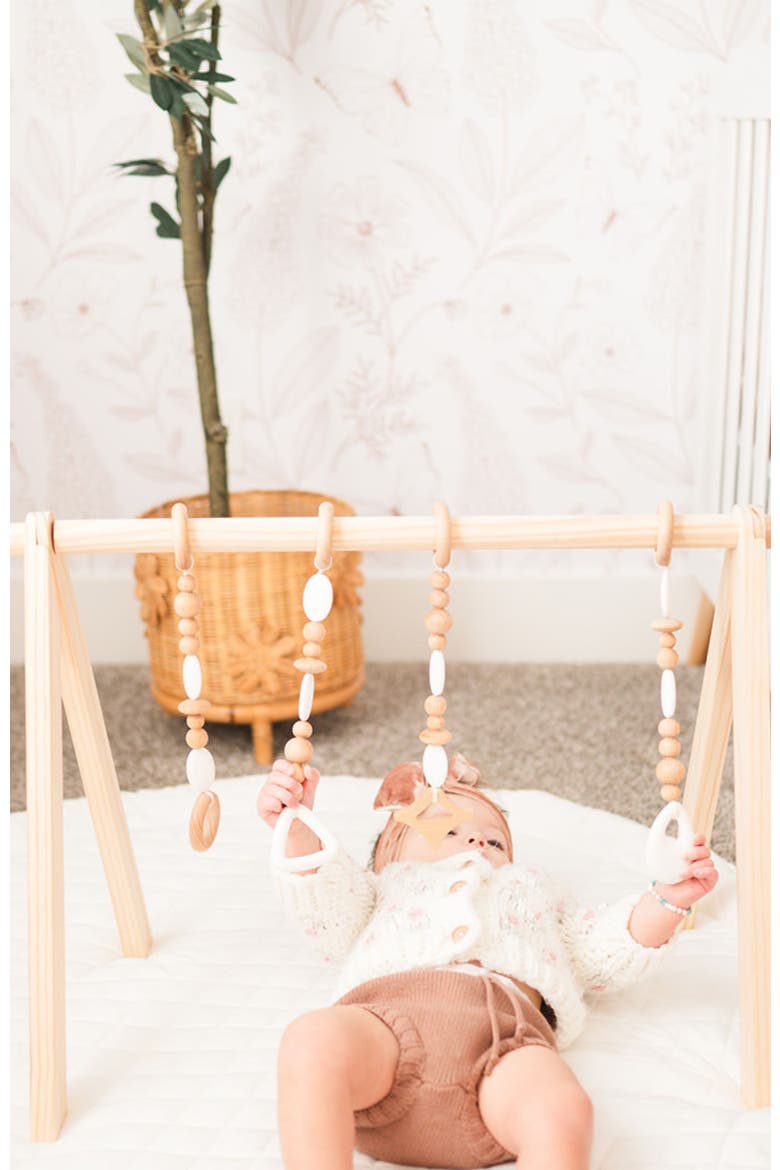 Wooden Baby Gym, Alternate, color, Natural & White