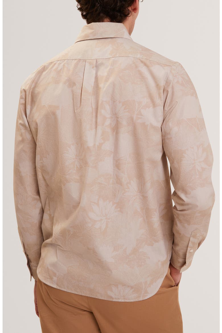 Ocania Regular Fit Floral Cotton Button-Up Shirt, Alternate, color, BEIGE/ ECRU