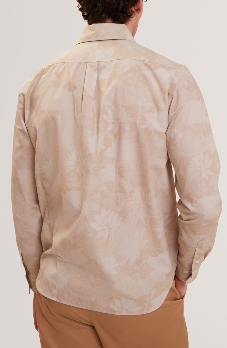 Ted Baker Ocania Regular Fit Floral Cotton Button-Up Shirt, Alternate, color, 