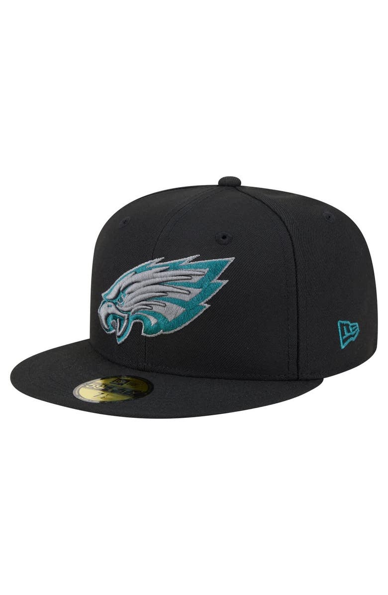 New Era Men's New Era  Black Philadelphia Eagles Color Pop 59FIFTY Fitted Hat, Main, color, Black