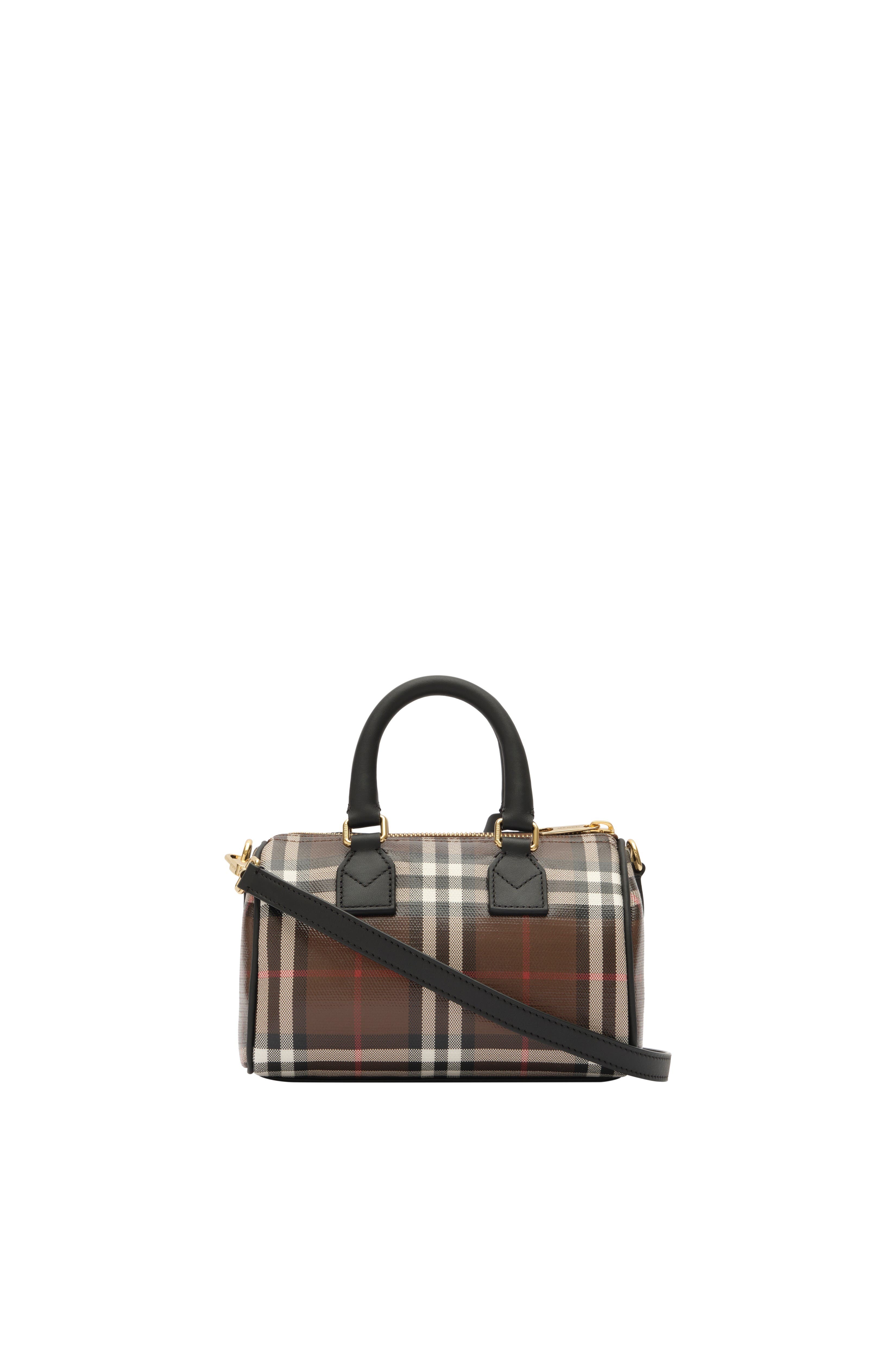 Mini Check Bowling Bag, Alternate, color, Chocolate brown