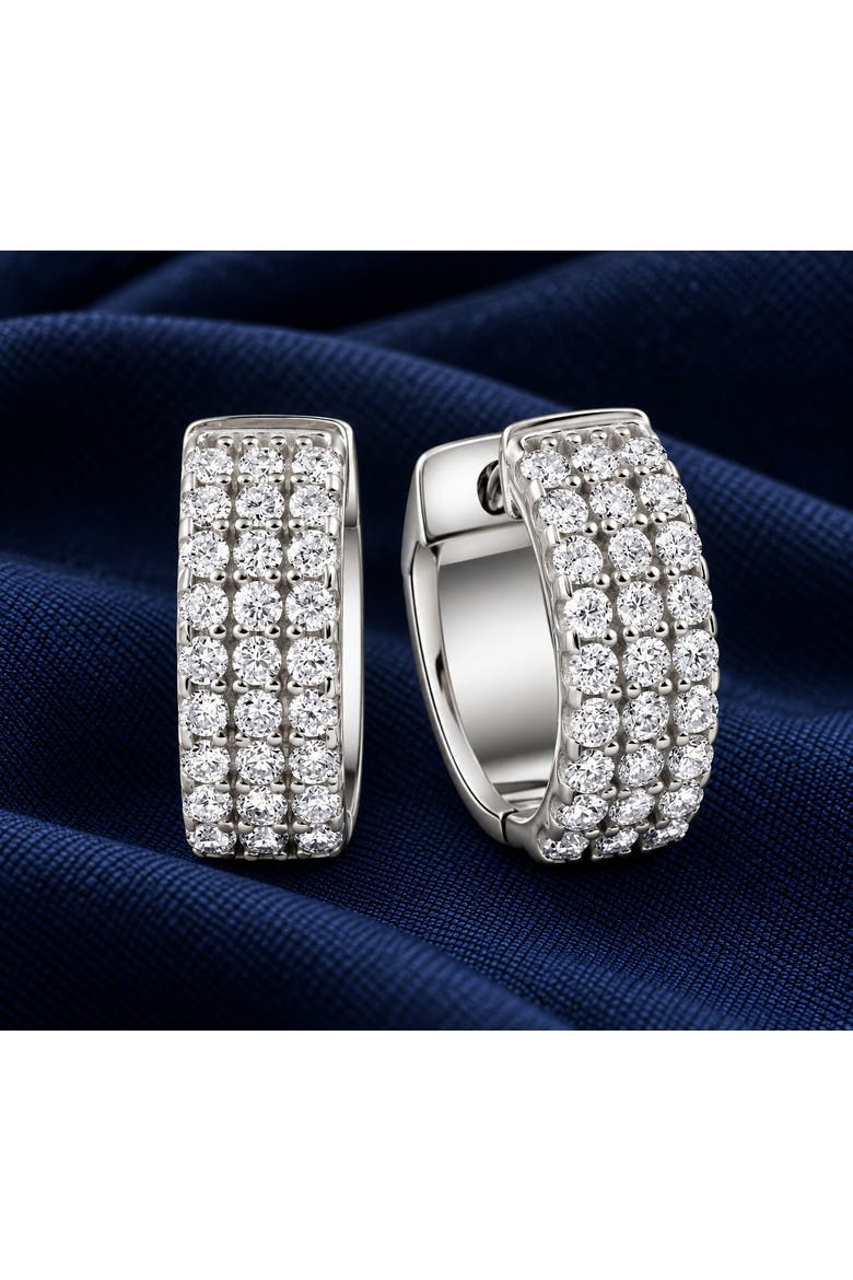 1/2 Ct Diamond  Hoops Women's Earrings Silver Lab Grown, Alternate, color, Silver