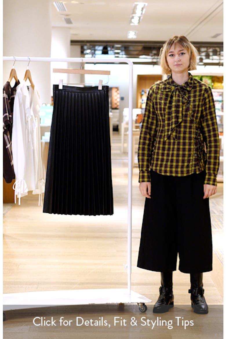 Pleated Faux Leather Midi Skirt video