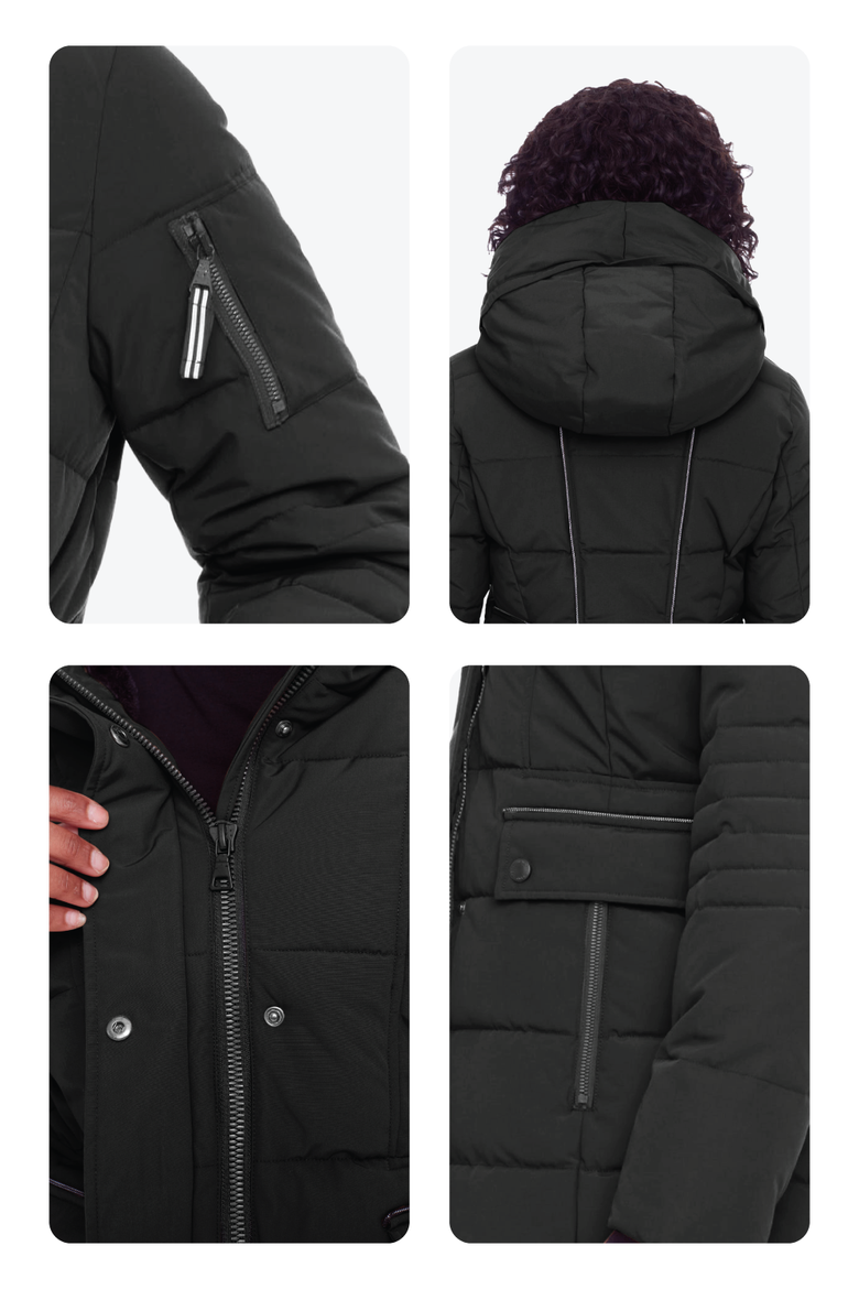 KOOTNEY - Vegan Down Mid-Length Parka Coat, Alternate, color, BLACK