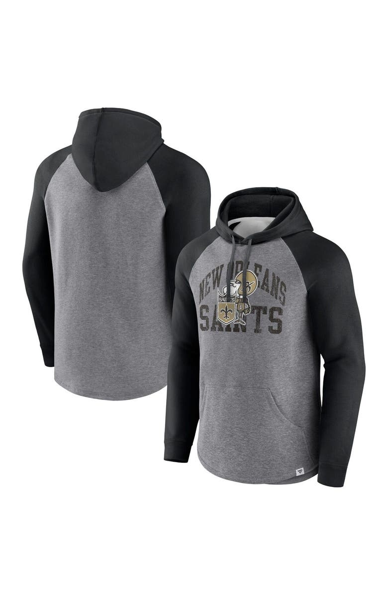 FANATICS Men's Fanatics Branded Heather Gray New Orleans Saints Favorite Arch Raglan Pullover Hoodie, Main, color, Heather Gray