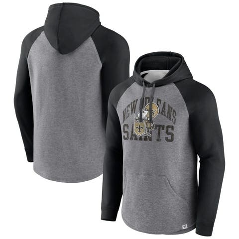Men's Fanatics Branded Heather Gray New Orleans Saints Favorite Arch Raglan Pullover Hoodie