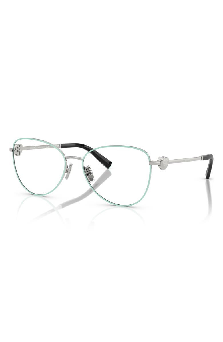 Tiffany & Co. 54mm Pilot Optical Glasses, Alternate, color, Blue Silver