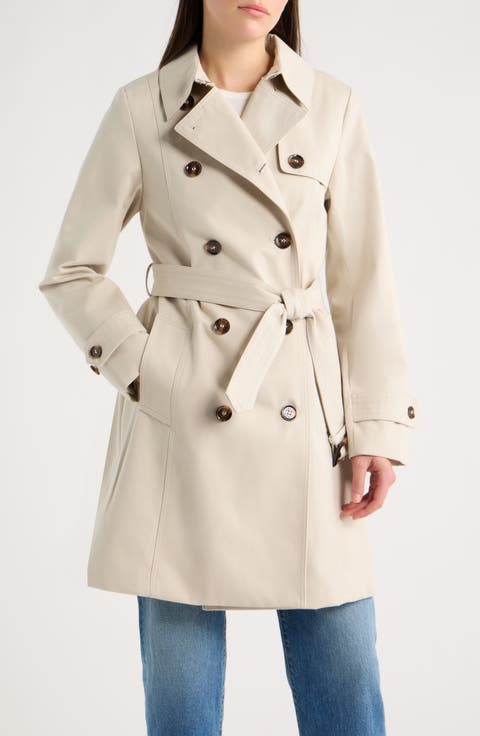 Great Belted Water Resistant Twill Trench Coat