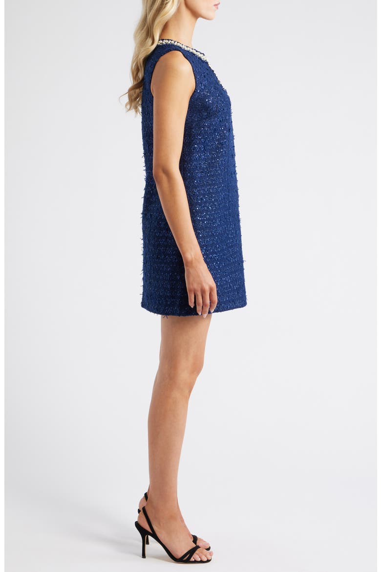 Ronan Embellished Tweed Skirted Romper, Alternate, color, NAVY AFTER PARTY