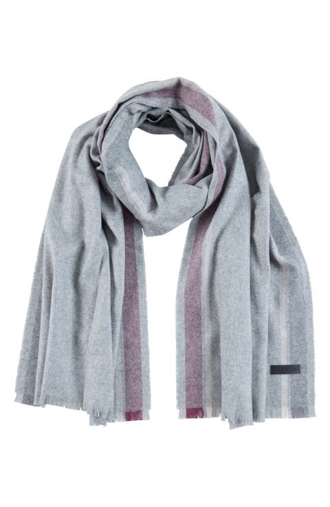 Glen Plaid Double Face Silk & Cashmere Blend Scarf