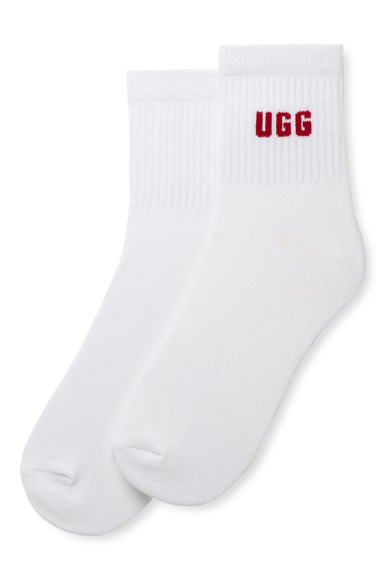 Quinlin Assorted 2-Pack Logo Quarter Socks, Alternate, color, RED SAFFRON / GREY HEATHER