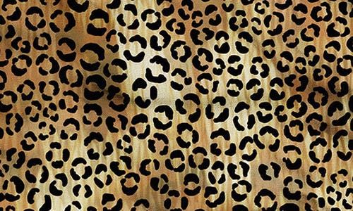 Deny Designs Leopard Print Fringe Trim Throw Blanket In Brown