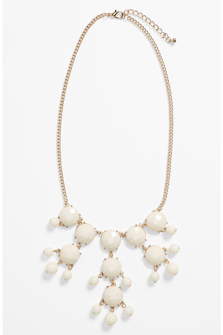 Enamel Bauble Statement Necklace, Main, color, IVORY