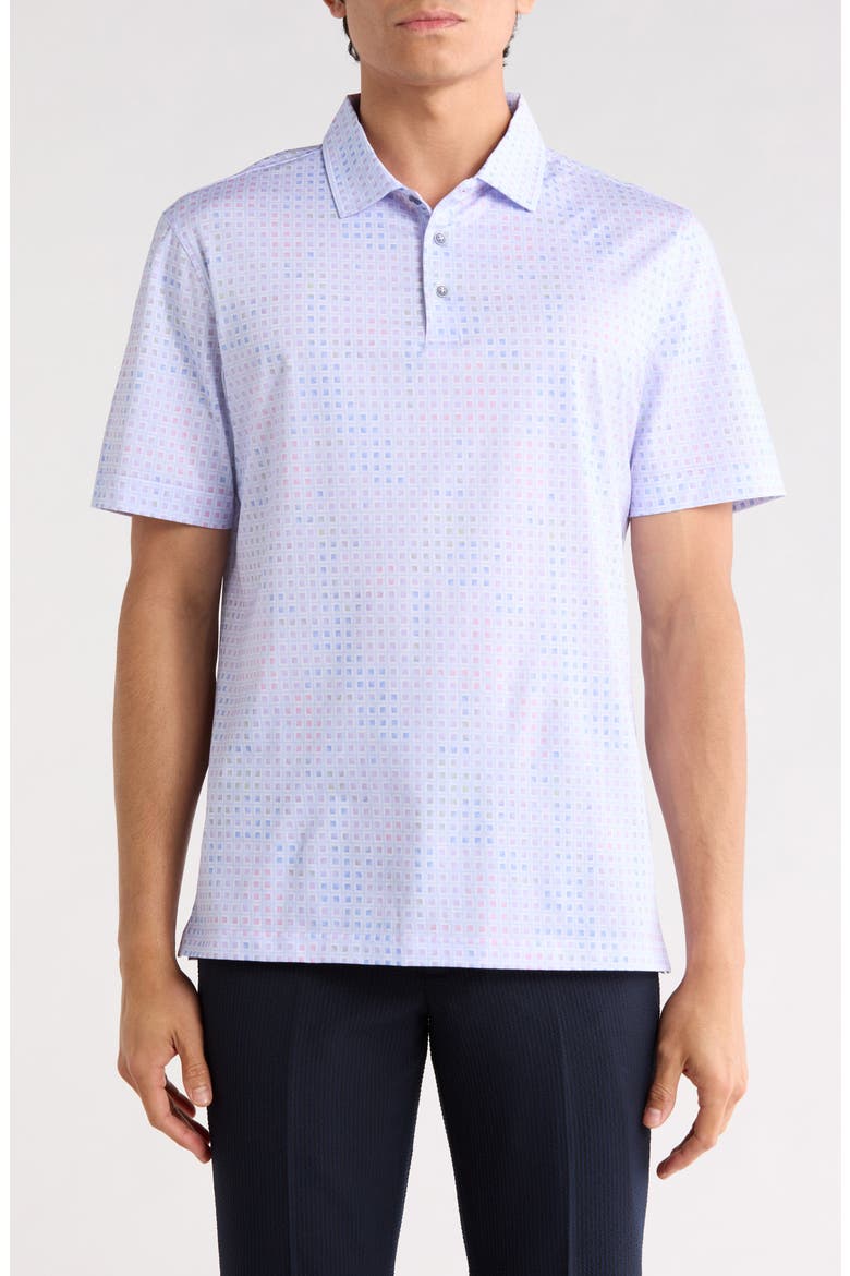 Box Stretch Cotton Knit Polo, Main, color, LILAC