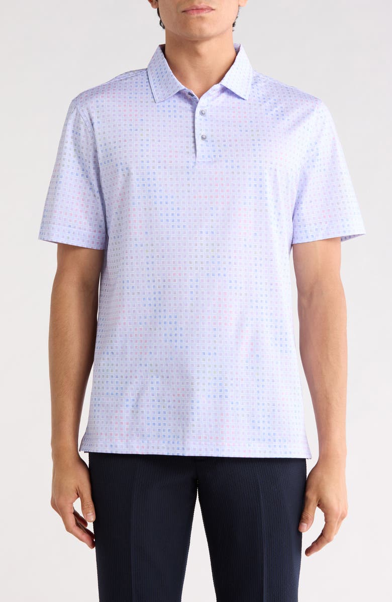 Bugatchi Box Stretch Cotton Knit Polo, Main, color, Lilac
