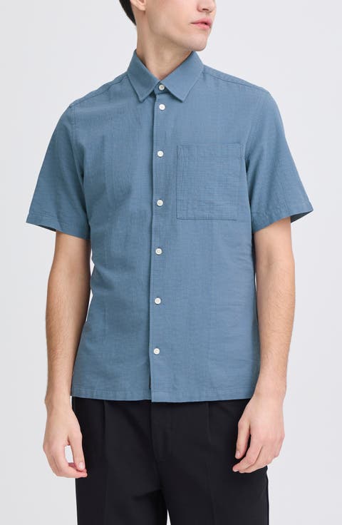 Regular Fit Short Sleeve Button-Up Shirt
