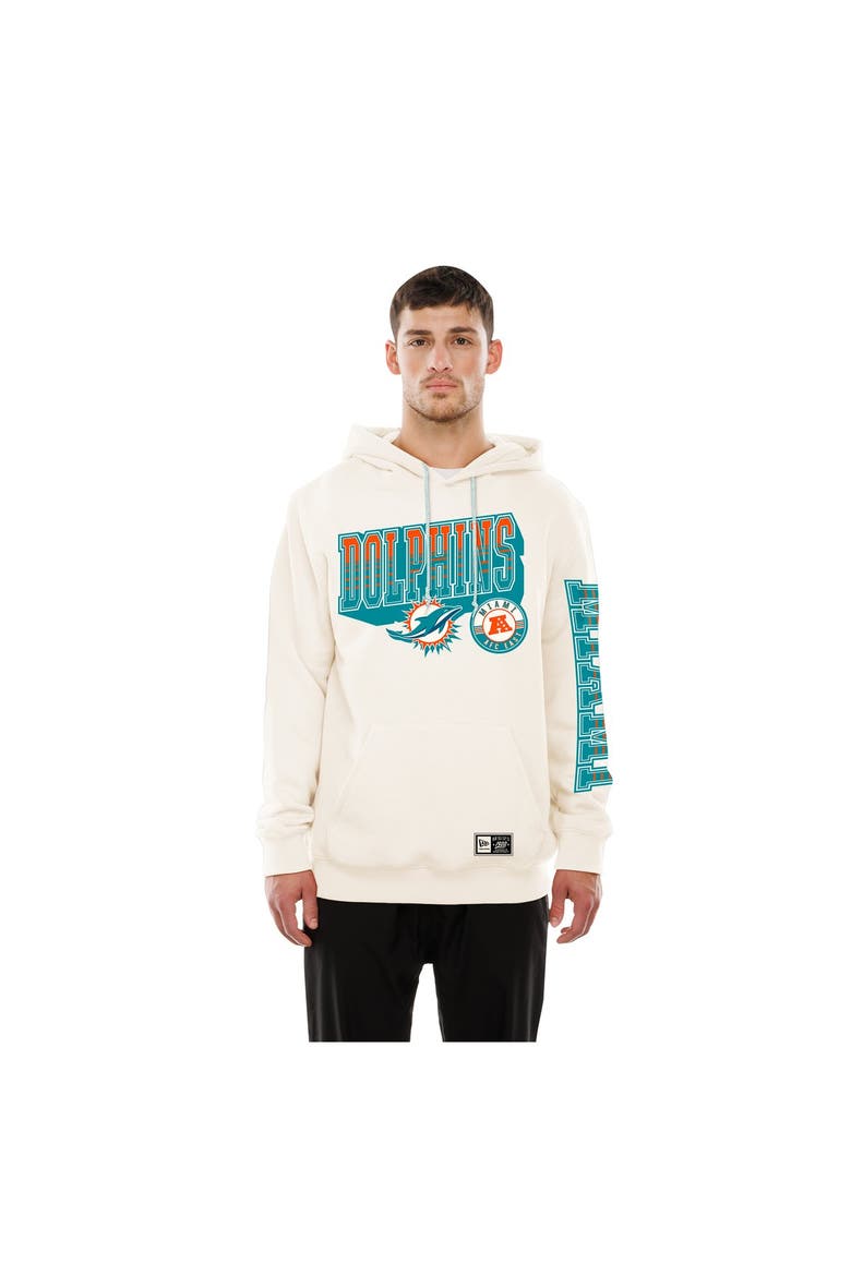 Men's New Era  Cream Miami Dolphins Dune Dust Hoodie, Main, color, Cream