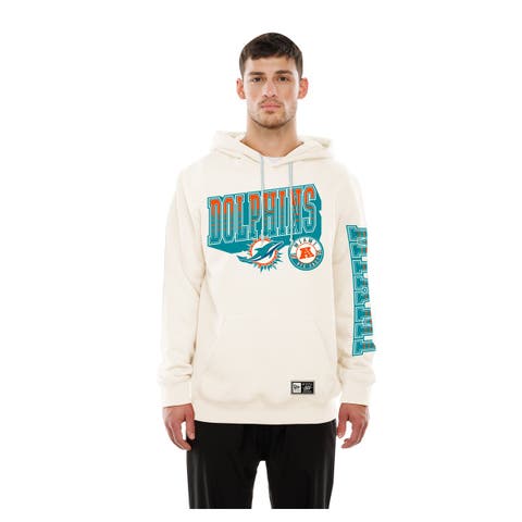Men's New Era  Cream Miami Dolphins Dune Dust Hoodie
