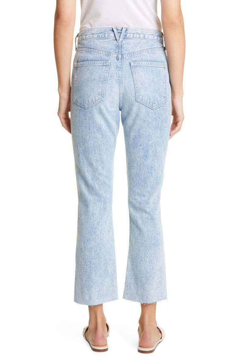 Carly Super High Waist Raw Hem Ankle Kick Flare Jeans, Alternate, color, PEBBLE STONE