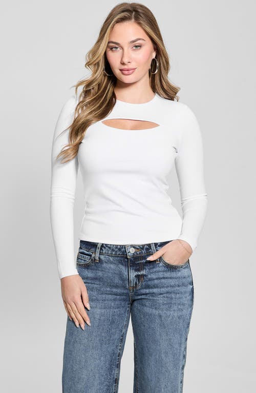 Guess Toni Cutout Rib Top In White