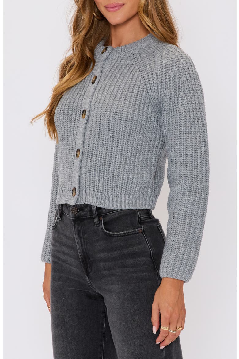 Aurora Crewneck Cardigan, Alternate, color, GREY