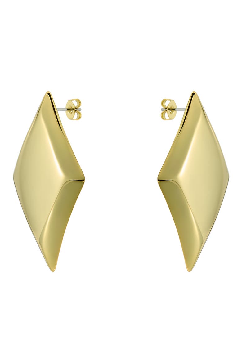 Georgie Large Diamond Shape Stud Earrings, Alternate, color, GOLD TONE