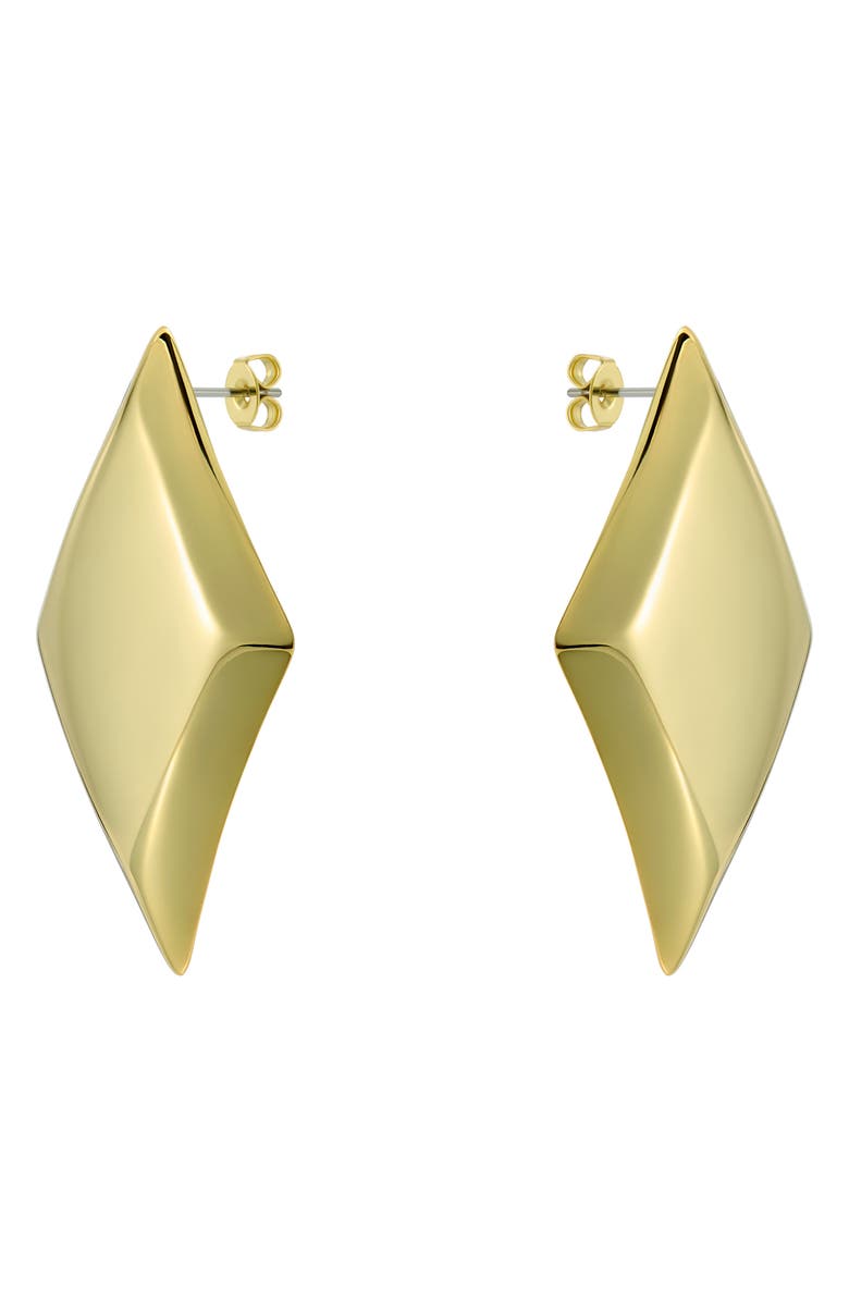 Ted Baker Georgie Large Diamond Shape Stud Earrings, Alternate, color, Gold Tone