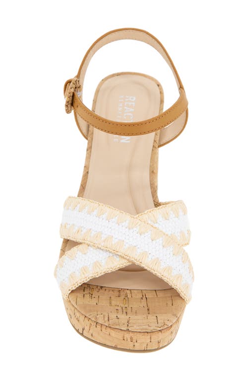 Kenneth Cole Reaction Reeva Platform Sandal In White Raffia